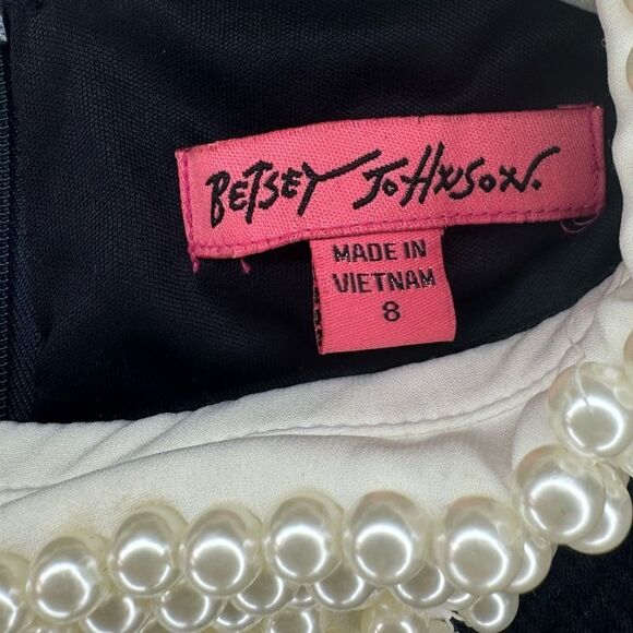 Betsy Johnson Navy Pearl Collared Fit & Flare Dress - Picture 13 of 14